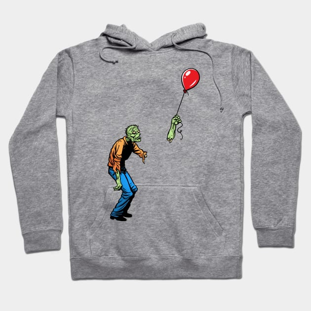 Sad Zombie and Balloon Hoodie by Angel Robot